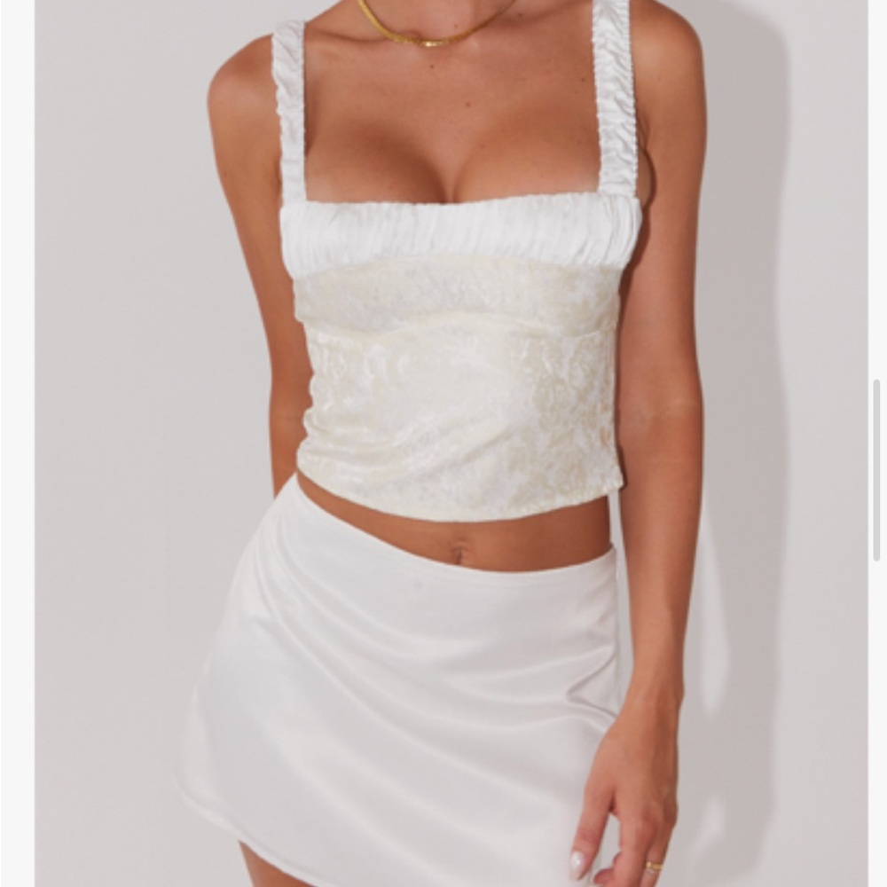 Peppermayo White Satin Skirt